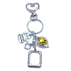 Pet Memorial Keychain Bag Charm Photo Frame You Left Paw Prints On My Heart
